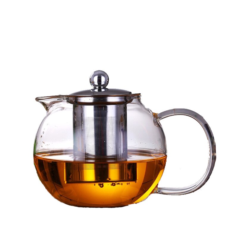 Theepot Hittebestendige Filter Glazen Theepot Bloem Thee Set Theepot Roestvrij Staal Zwarte Thee Kokend Thee Ketel Waterkokers