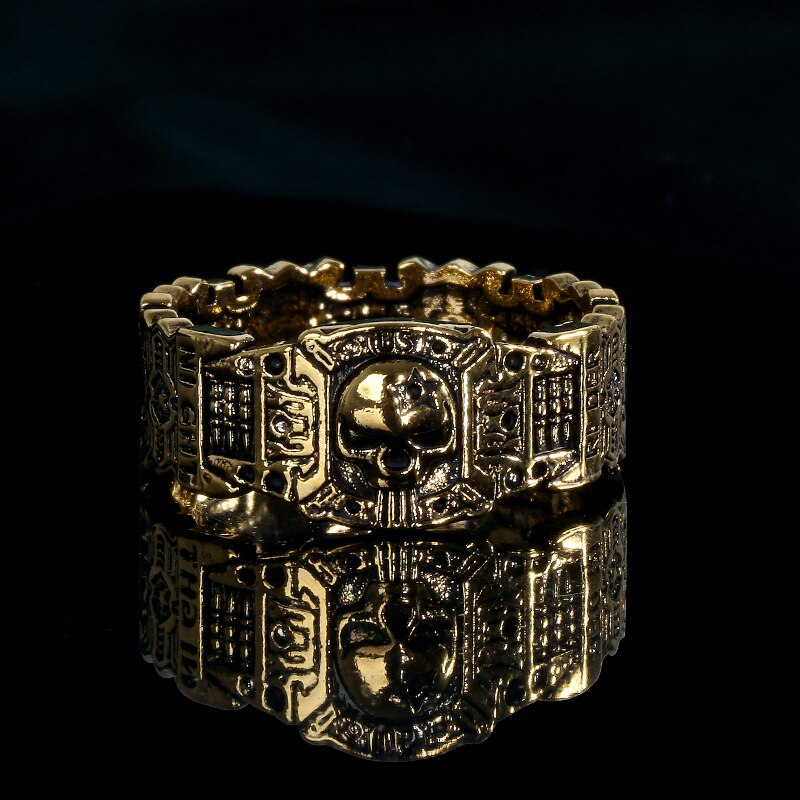 Gouden Kleur Ringen Mannen Geheim Compartiment Asgrauw Kist Souvenir Hip Hop Unisex Sieraden Mannen Viking Punk Skelet Ringen