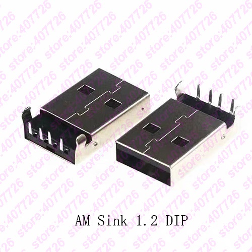 10 stk usb 2.0 stik a type hanstik stik usb stik  am 4 pin vask 2.5 smt /vask 1.2 dip kabel lodning: Vask 1.2 dyb sort