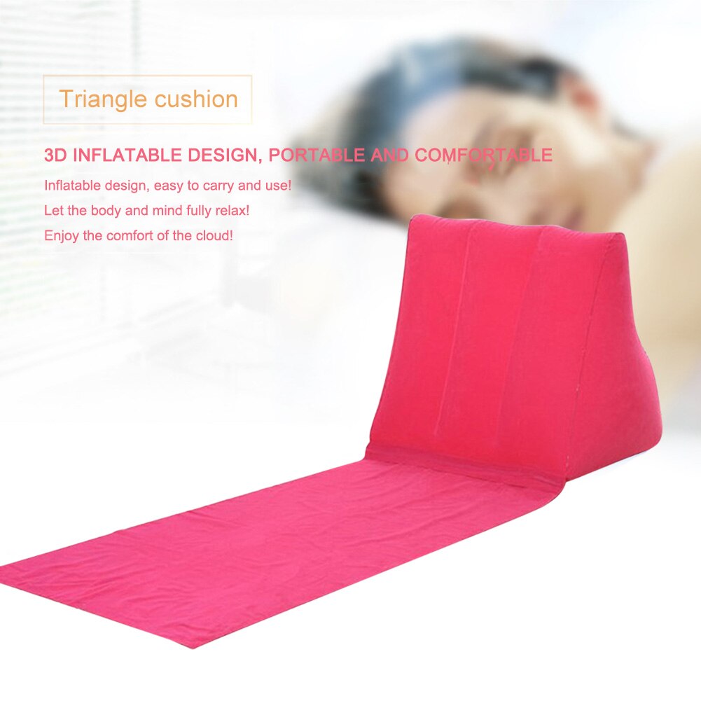 PVC Inflatable Beach Mat Camping Lounger​ Waterproof Back Pillow Triangle Cushion Chair Seat Air Bed OutdoorTravel Accessories