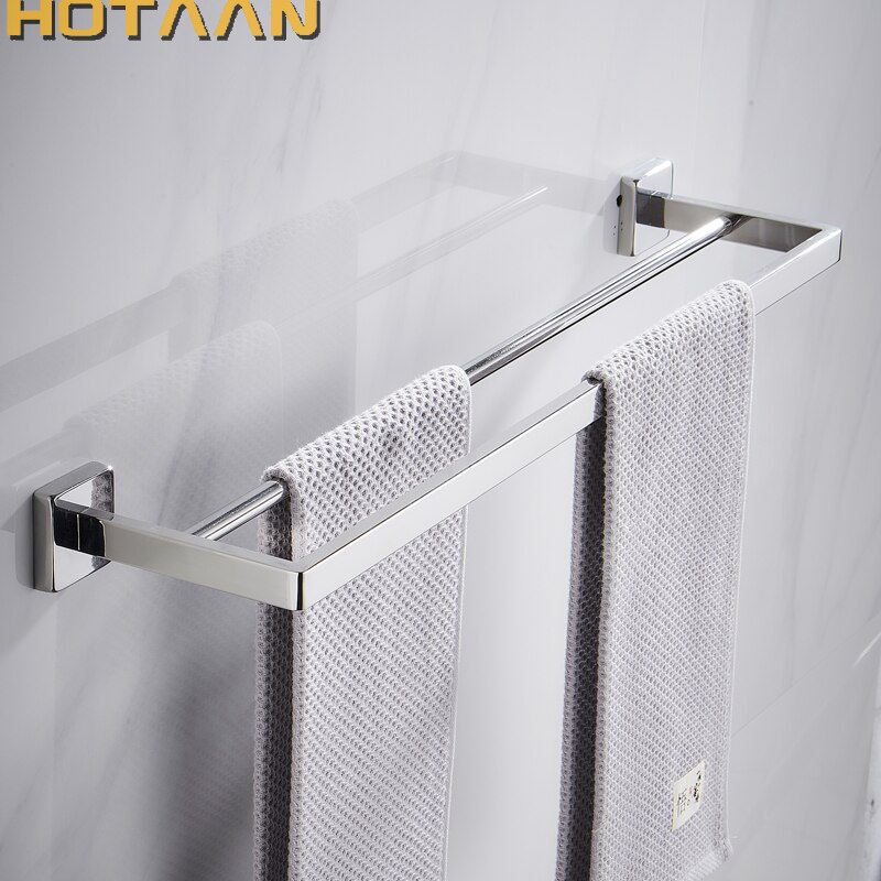 (24 " ,60cm) dobbelt håndklædestang / håndklædeholder, lavet i rustfrit stål, krom finish, badeværelse hardware, badeværelse tilbehør
