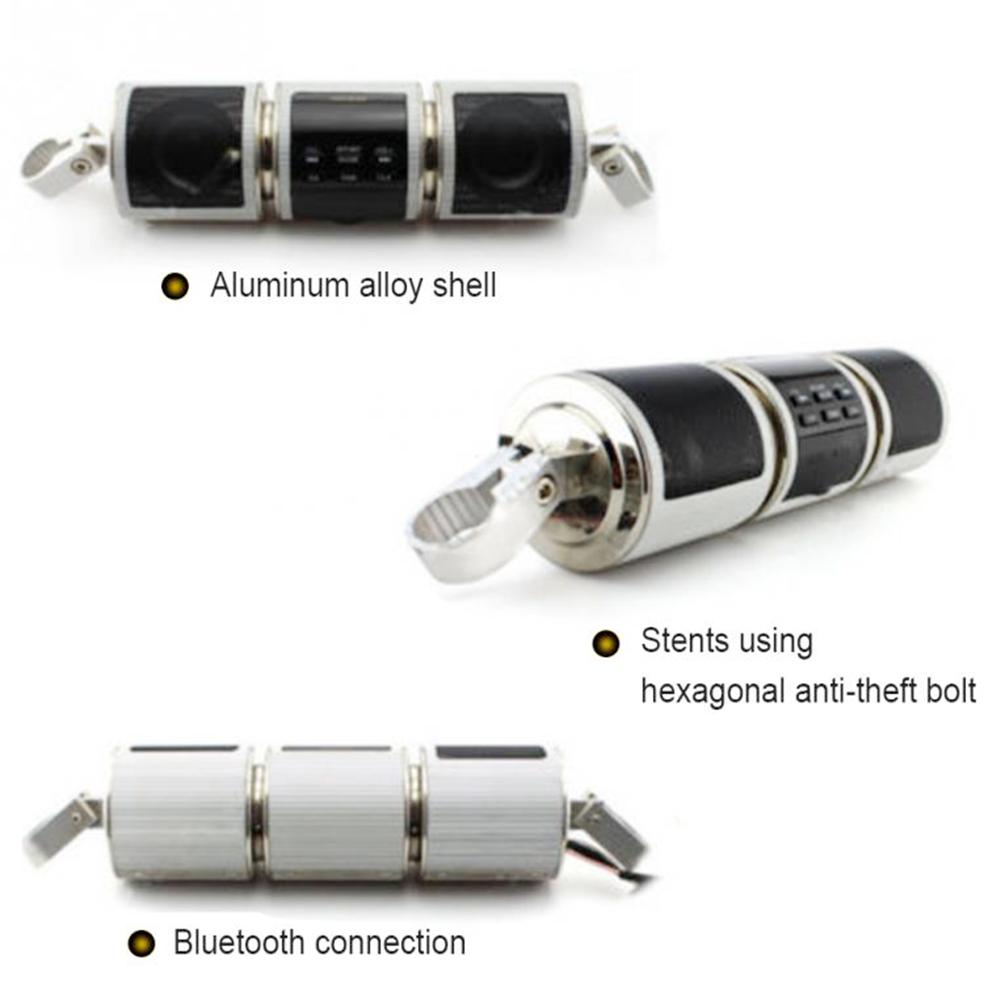 Reproductor de Audio estéreo para motocicleta, Radio FM, MP3, Bluetooth, a prueba de agua