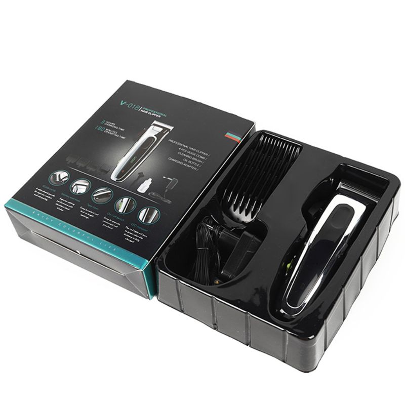 Cortapelos eléctrico recortador de barba, Kit de aseo de peluquero, máquina de corte de pelo inalámbrica recargable, afeitadora de corte D0AF