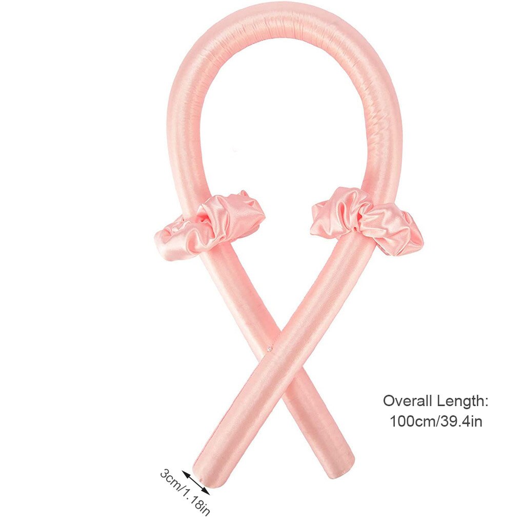 Heatless Curling Rod Headband No Heat Curls Ribbon Hair Rollers Sleeping Soft Headband Foam Hair Curlers DIY Hair Styling Tools: B-Pink
