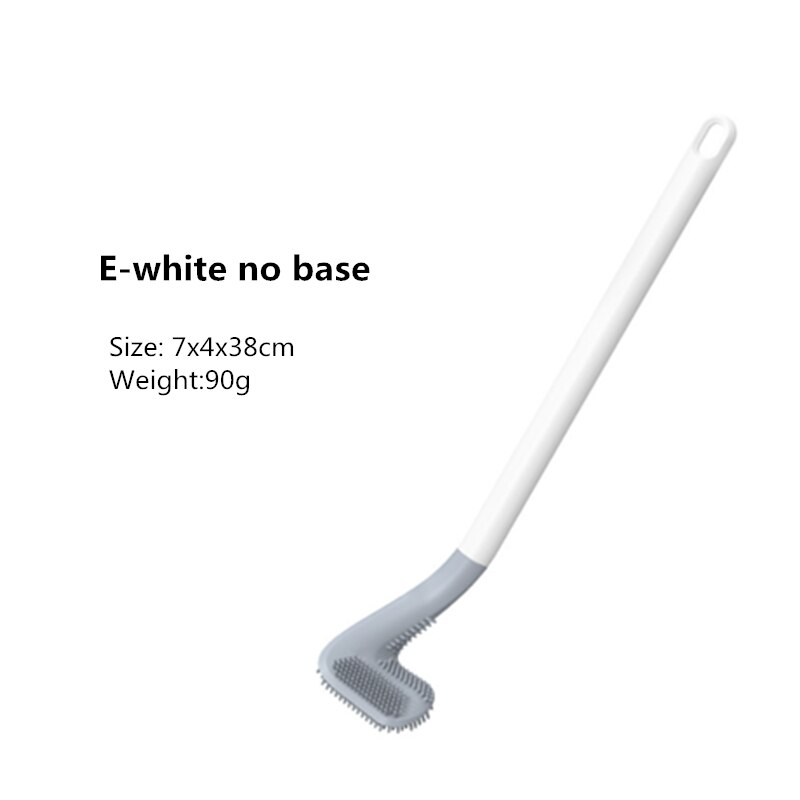 Siliconen Wc Borstel Voor Wc Accessoires Lensbare Toiletborstel Muur Gemonteerde Cleaning Tools Home Badkamer Accessoires Sets: E-white no base