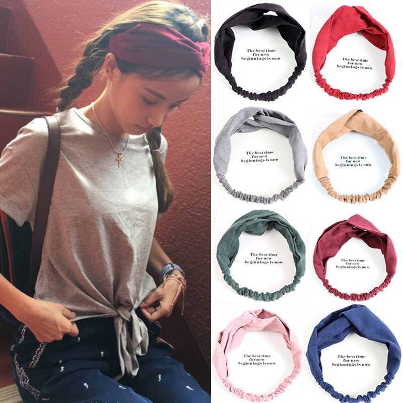 prinses haar accessoires Vrouwen Twist Hoofdband Haarband Tulband Elastische Hoofdband Bandage Haarband Gekruist Hoofdband