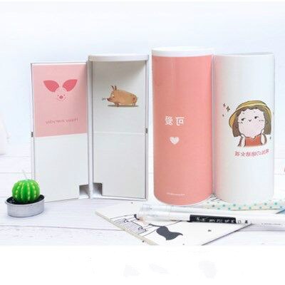 Meisjes Grade 4 Droom Pen Box Mode Penhouder Verse Jongen Basisschool Cilinder multifunctionele Schrijfmap Briefpapier tas: Exquisite pig girl
