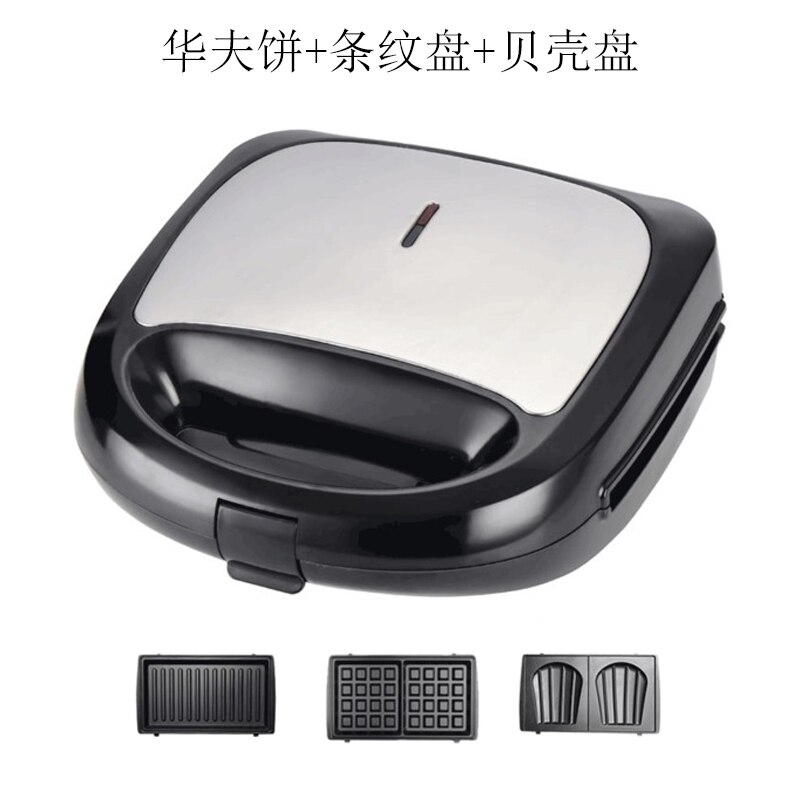 DMWD Multifunctional Electric Mini Waffle Sandwich Maker Panini BBQ Grilling Machine 3in 1 Breakfast Waffle Maker Cake Maker EU: Combination 2