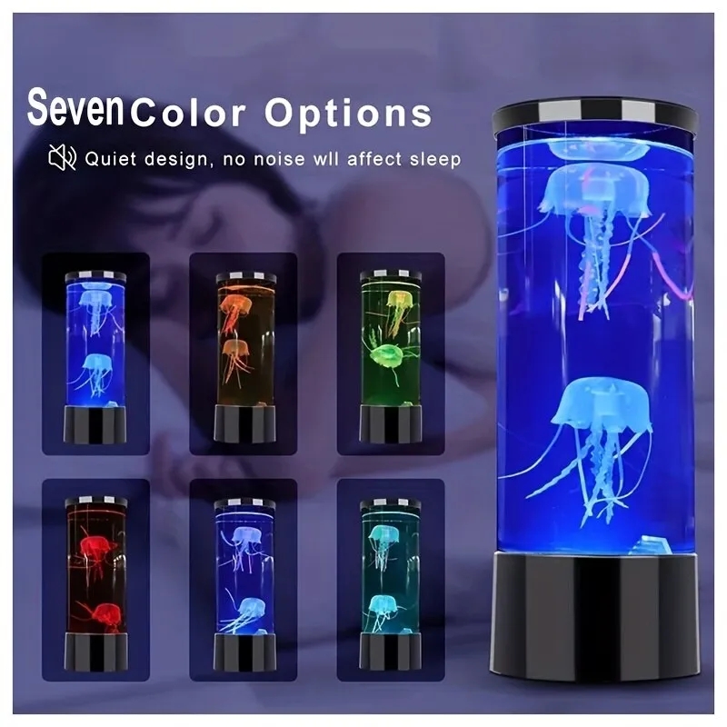 Fantasie USB/Batterij Aangedreven Kwallen Watertank Aquarium LED Lamp Kleur Veranderend Nachtkastje Lava Nachtlampje voor Thuis Slaapkamer Deco
