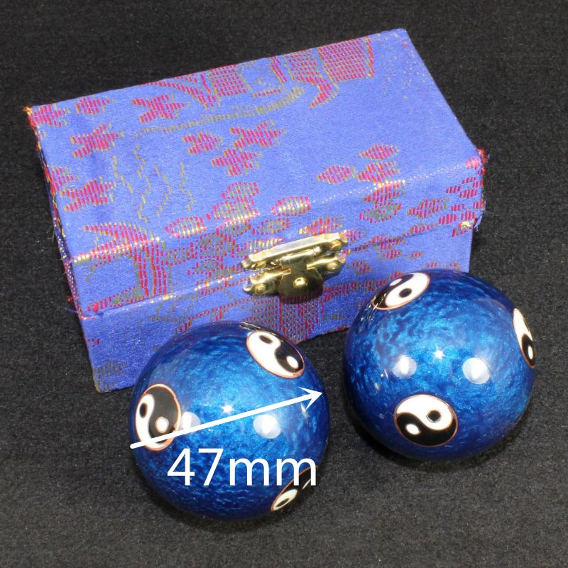 Bolas de salud chinas Baoding, esfera con esmalte, bolas de masaje para terapia de manos, un par
