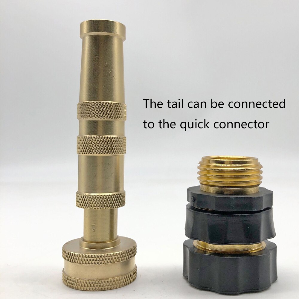 4 Inch Solid Brass Garden Hose Nozzle Heavy Duty Easy Twist Water Adjustable Hose Nozzle Garden Watering Accessories