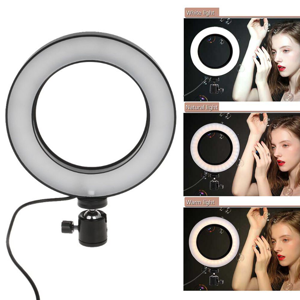 Led Ronde Supplement Licht Met Beugel 3 Kleuren Verstelbare Draagbare Lamp Jhp-Best