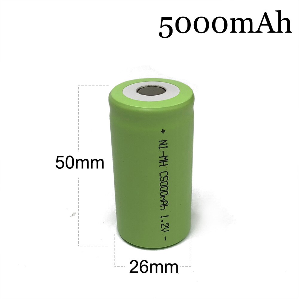 Batteria ricaricabile da 5000mah 1.2v ni-mh nimh C size cell LR14 R14 con linguette per perni di saldatura per orologio torcia e giocattoli: Rosso