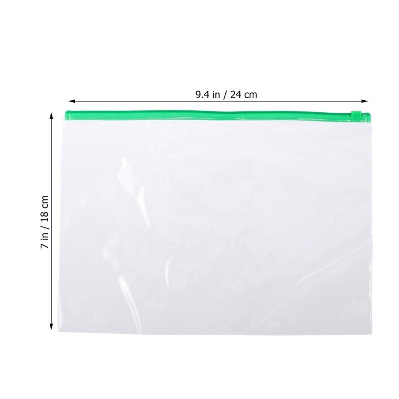 40Pcs Premium A5 File Pockets Documents Organizer File Bags Pouch PVC Plastic Zipper for Home Office