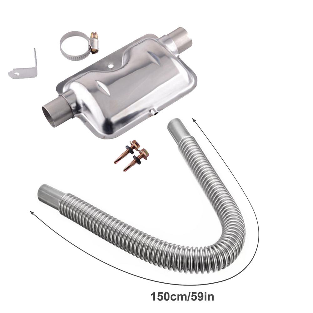 Silenciador de escape para calentador de coche, accesorios de calentador de aire diésel para estacionamiento, tubería de acero inoxidable, Webasto/Eberspacher, 60/150/200cm