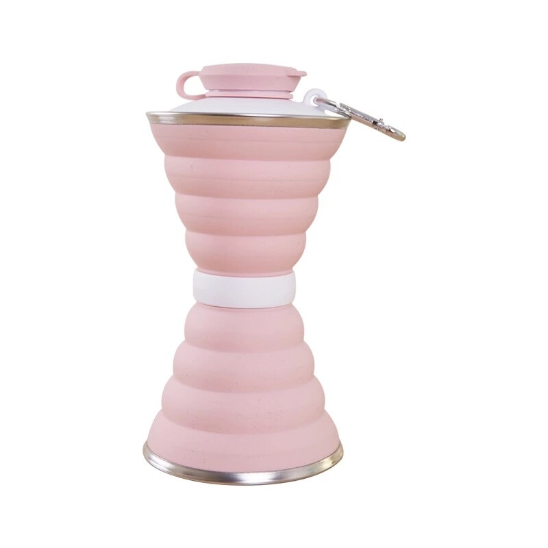 4 Colors 500ML Silicone Folding Water Coffee Win Cups Travel Camping Cup Retractable Telescopic Collapsible Outdoor Sport