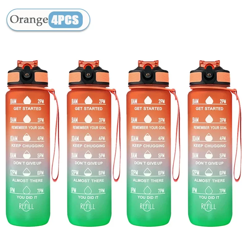 1000 ML Water Bottle Motivational Sport Water Bottle Leakproof Drinking Bottles Outdoor Travel Gym Fitness Jugs For Kitchen: MULTI