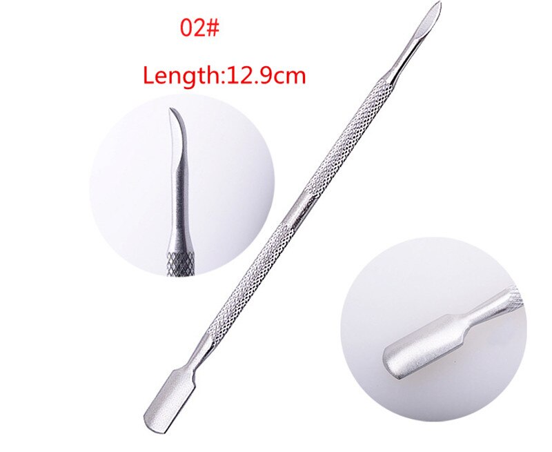 1 kpl ruostumaton teräs kynsinauhasakset poistoaine sormi kuollut iho työnnä kynsi kynsinauhojen työntö manikyyri kynsienhoitovälineet kynsitaide: 2