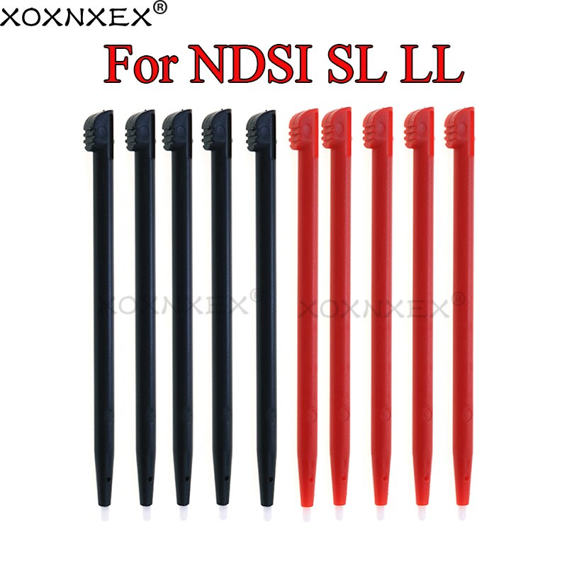XOXNXEX-10 piezas para Nintendo DSI NDSI XL Stylus, bolígrafo táctil para NDSI XL, solo más largo de lo Normal DS, negro y rojo