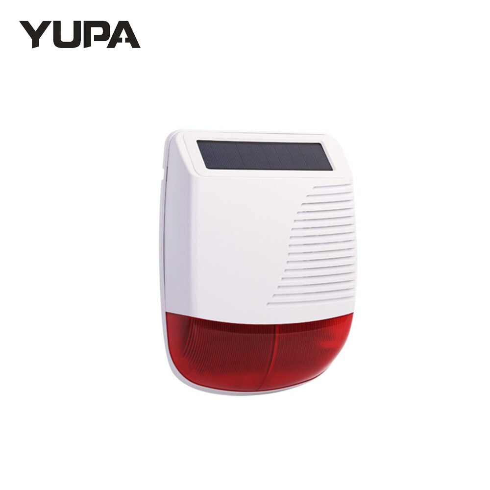 YUPA Wireless RF 433MHz Outdoor Solar Powered Strobe Light Siren Waterproof Flash Siren Can Be Used As An Alarm Host: Default Title