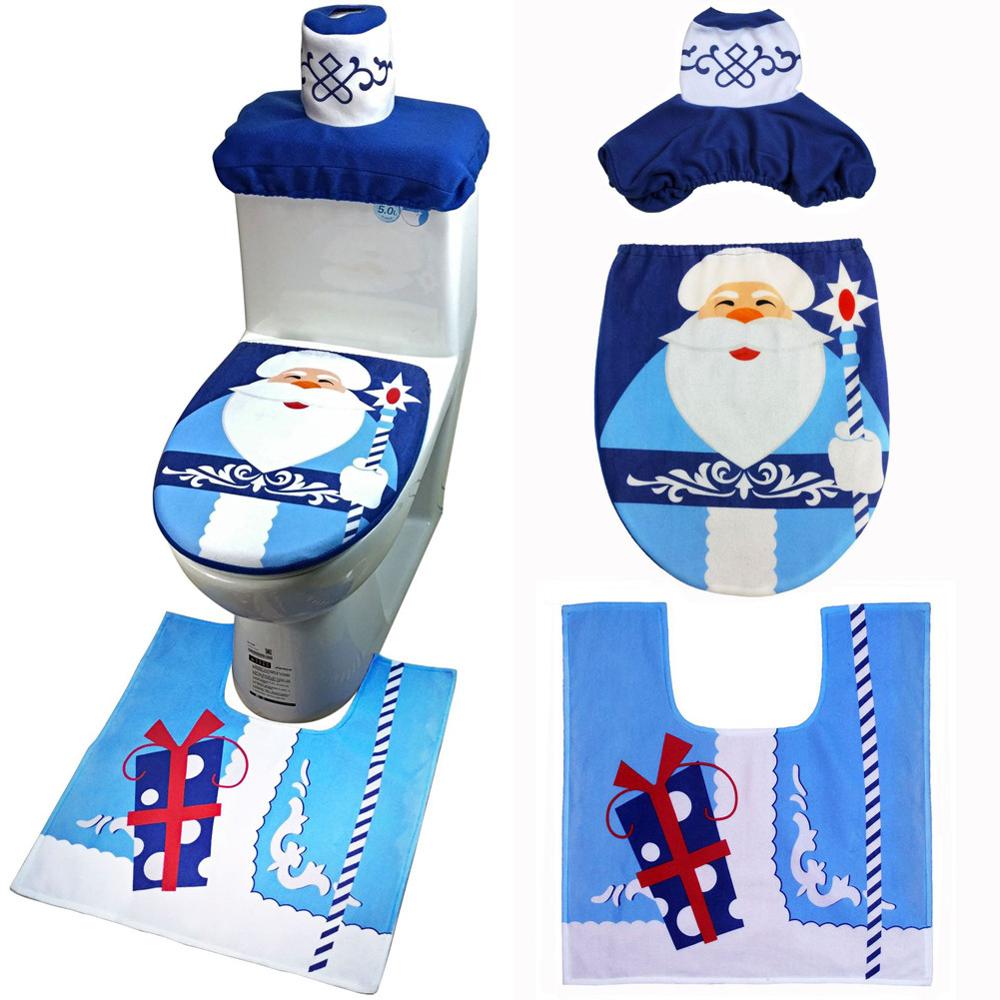 3Pcs Kerst Toilet Seat Cover Sneeuwpop Wc Deksel Cover Kerst Decoratie Voor Thuis Xmas Navidad Badkamer Decoratie Q40