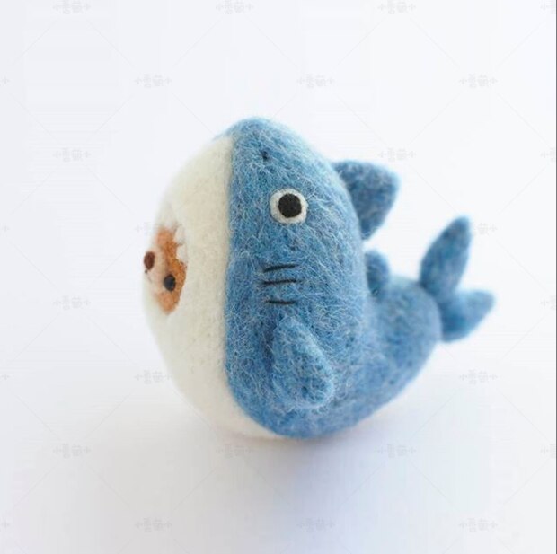 Shark wool needlepoint kit wool felt needle felting decoration craft needlecraft DIY handmade