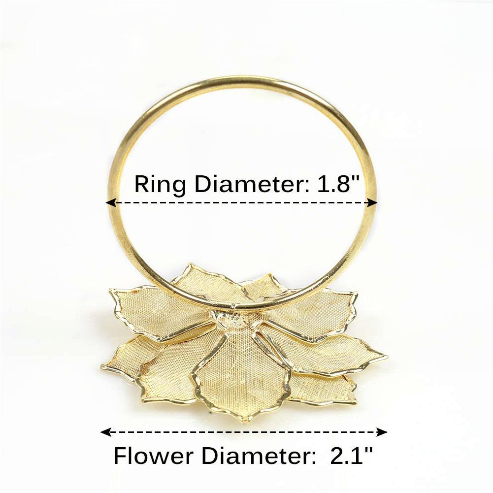 1Pcs Napkin Rings with Hollow Out Flower for Wedding Banquet Dinner Party Birthdays Family Gatherings Table Decor Napkin Holder