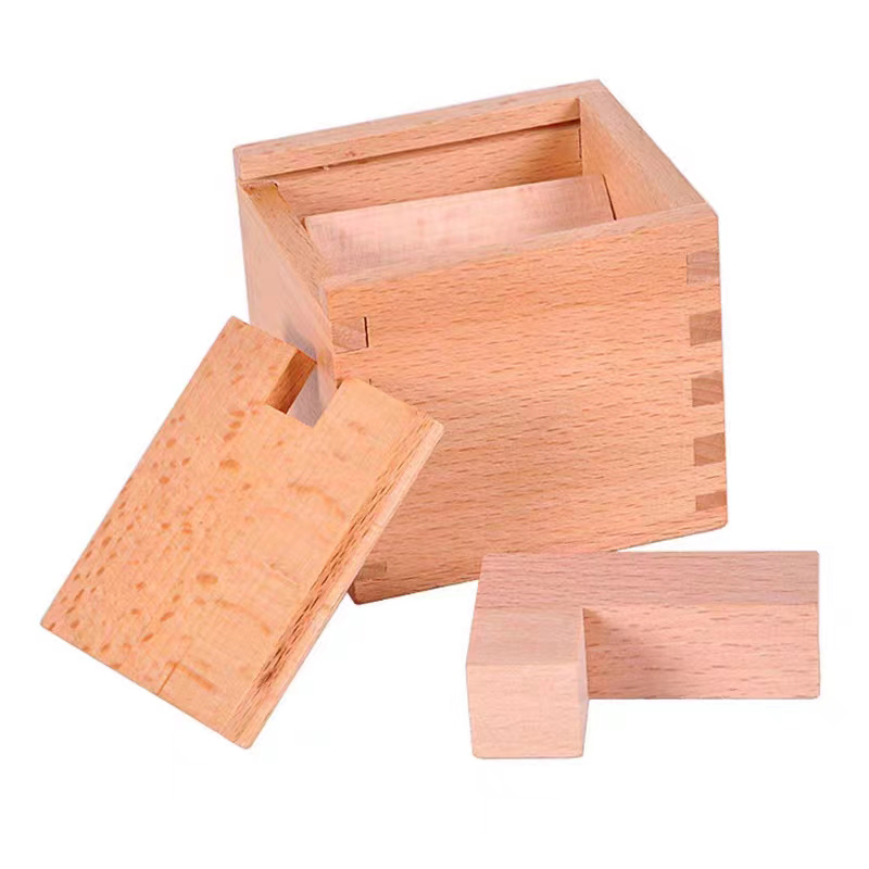 Slanted wooden placement blocks, secret magic box, impossible, very difficult, challenging brain teaser puzzles for adults and children