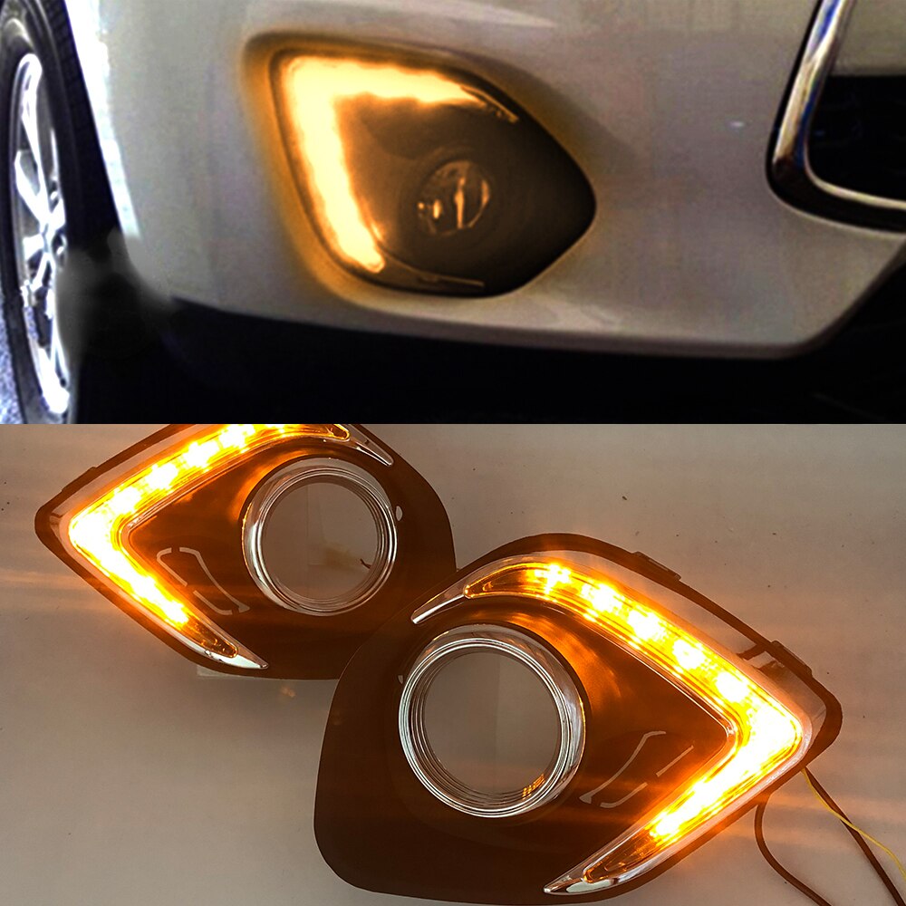 1 Pair LED DRL Daytime Running Lights Daylight Waterproof Fog Head Lamp white For Mitsubishi ASX