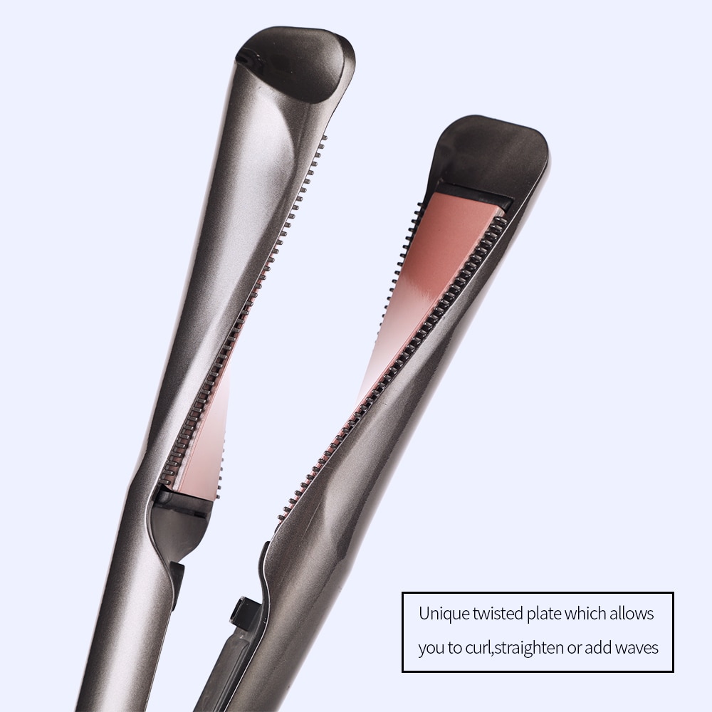 2 in 1 Twist Straightening Curling Iron Hair Straightner and Curler in One Dual Voltage Flat Irons