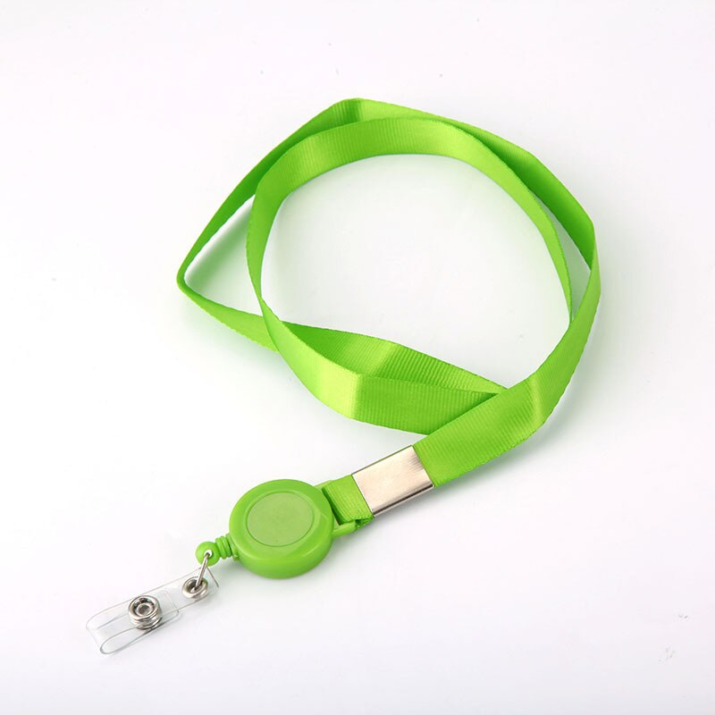 1 szt. Etui na karty kredytowe chowany smycz na szyję ID nazwa karty autobusowej odznaka klips na identyfikator: green