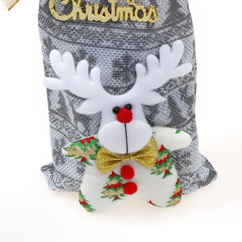 Jaar Kerst Wijnfles Stofkap Kerstman Bags Xmas Noel Kerstversiering Voor Diner Tafel Decor. # S