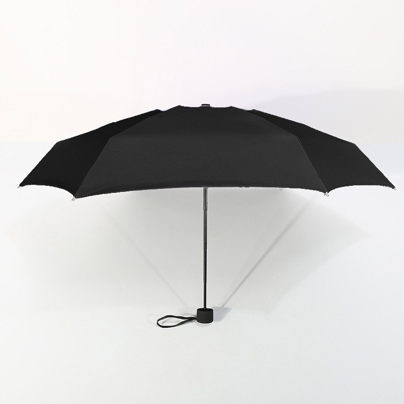 Mini paraguas de bolsillo UV para mujer, paraguas pequeño de 190g, impermeable, para hombre y mujer, sombrilla de viaje para niñas: Black