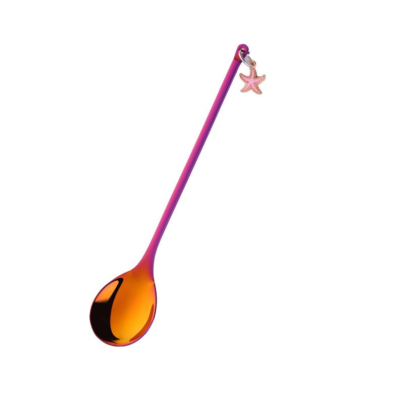 Bunte Edelstahl Kleine Kaffee Löffel Rühren Regenbogen Löffel Schöne Ohrring Abendessen Löffel Griff Teelöffel Küche Geschirr: rainbow NO.3 / dinner spoon 18cm