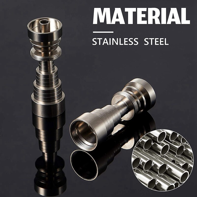 Praktische 2 Stuks Titanium Wax Tool Rvs Cap Wax Tool Universele 6 In 1 Metalen Wax Tool Waterdicht Rustproof wax Carvi