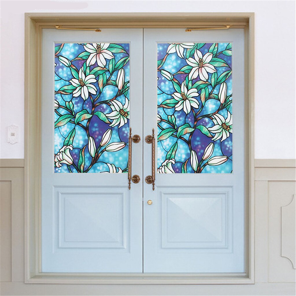 PVC Static Window Film No glue removable Stained Glass Decal Decoration Home Furniture Stickers Window Stickers Nordic Style