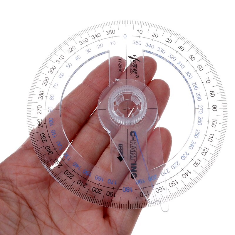 1 Pcs Portable All Circular 10cm Plastic 360 Degree Pointer Protractor Ruler Angle Finder Swing Arm For School Office Supplies