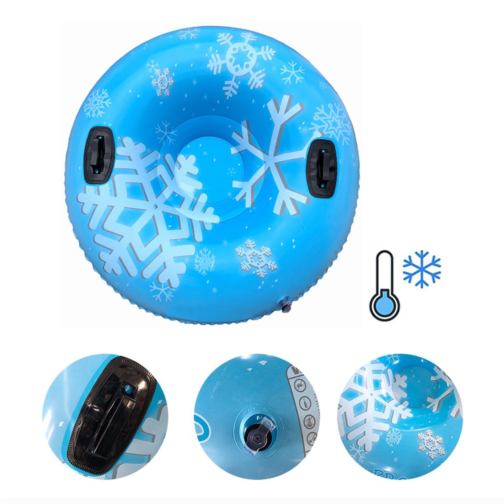 Anillo de esquí inflable de PVC ecológico para adultos, Círculo de esquí con estampado de copo de nieve, trineo circular