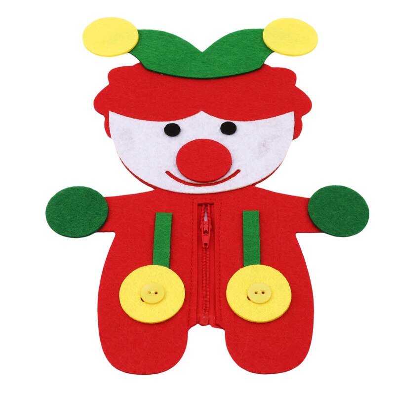 Hand Zipper Button Teaching Kindergarten Manual Diy Weave Cloth Early Learning Education Toys Montessori Teaching Aids Math Toys: Clown