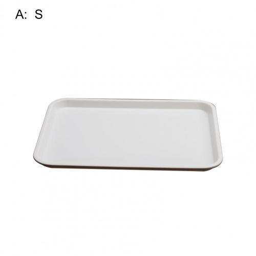 Bandeja de plástico blanca para servir, bandejas decorativas apilables fáciles de usar, creativas, delicadas, para el hogar, para almacenamiento de ensaladas: A S