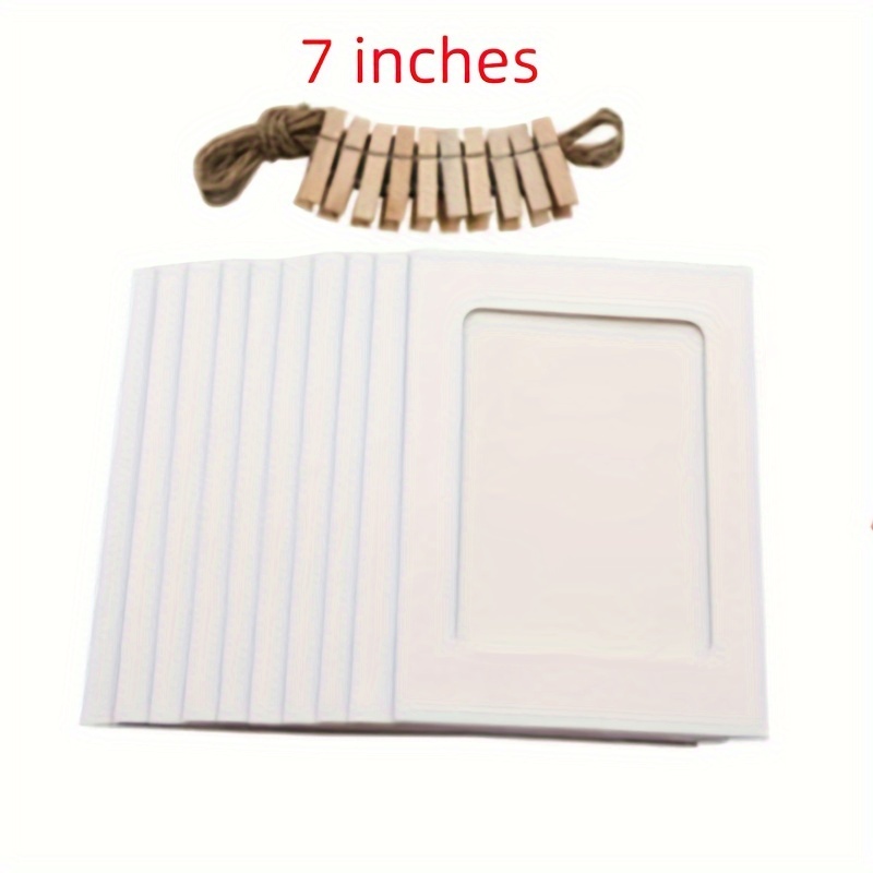 10pcs Photo Cardboard Picture Frame, DIY Paper Photo Frame With Wooden Clips, Wall Decoration, Bedroom decorative picture frame: army green