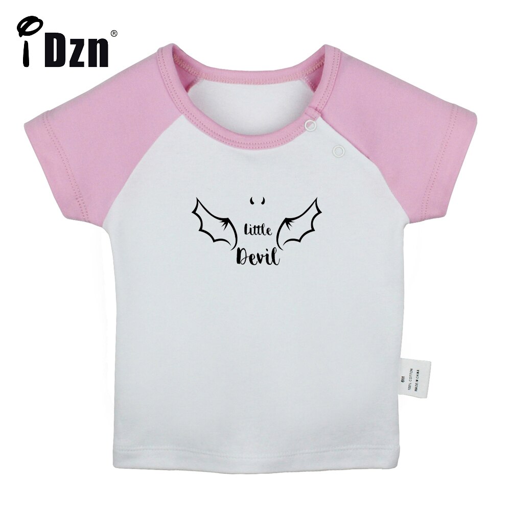 Idzn Zomer Kleine Duivel Fun Art Gedrukt Baby Jongens T-shirts Leuke Baby Meisjes Korte Mouw T-shirt Pasgeboren Katoen tops Kleding