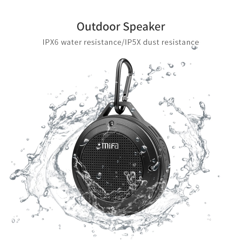 MIFA F10 Wirless Bluetooth Luidspreker Ingebouwde microfoon Bluetooth 4.0 Stereo Water-proof Outdoor Speaker Met Bass