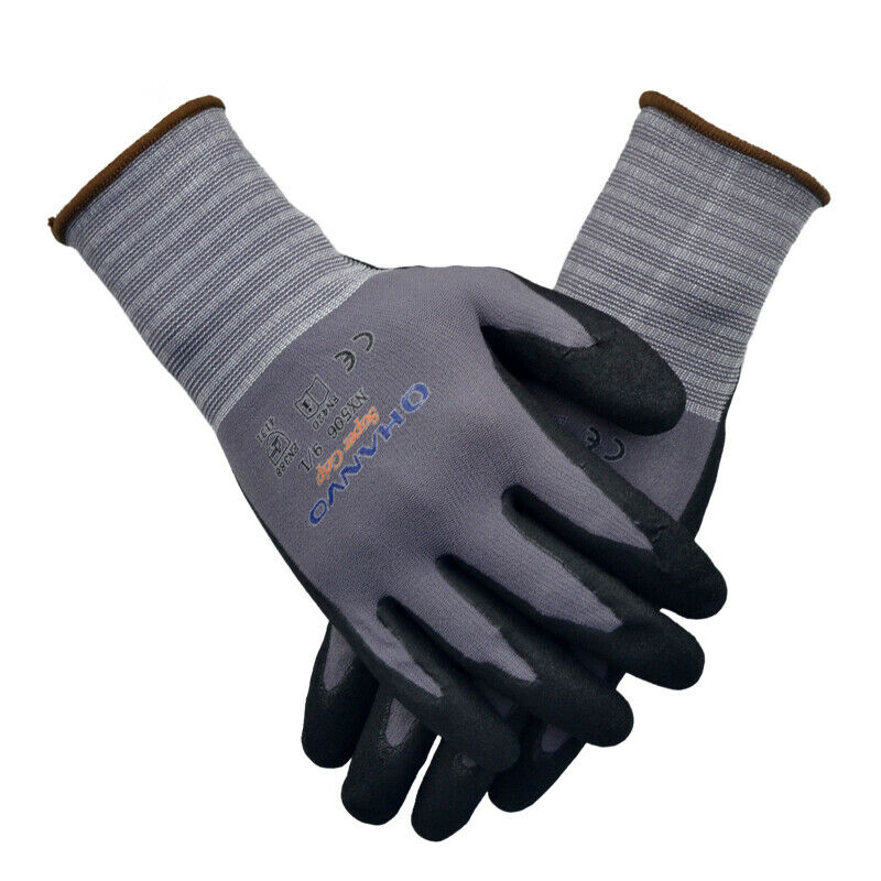 Nitril sikkerhedsbelægning arbejdshandsker palmebelagte handsker mekaniske arbejdshandsker herrehandsker: L