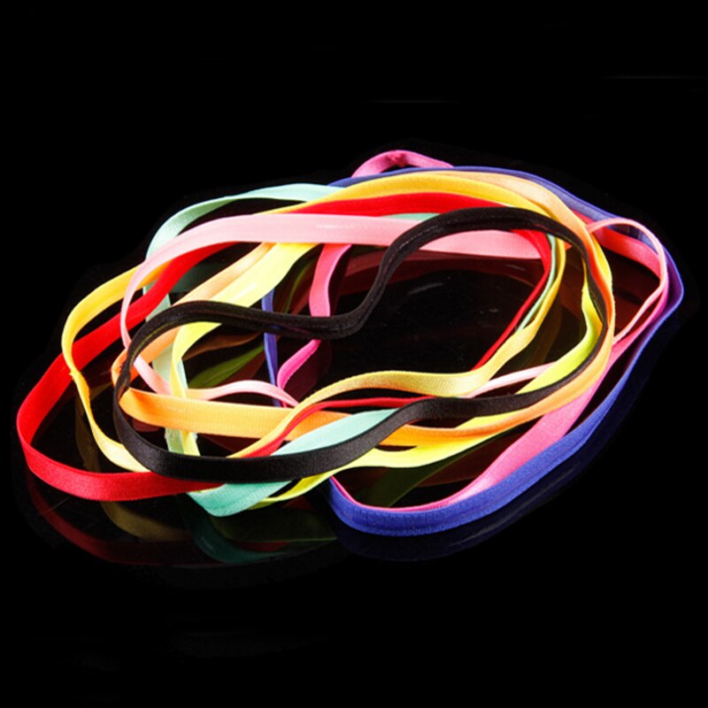 2 Stuks Anti-Slip Zweetbandjes Voetbal Yoga Pure Haarbanden Elastische Rubber Dunne Sport Hoofdband Bandage Voor Zwangere Vrouwen meisjes