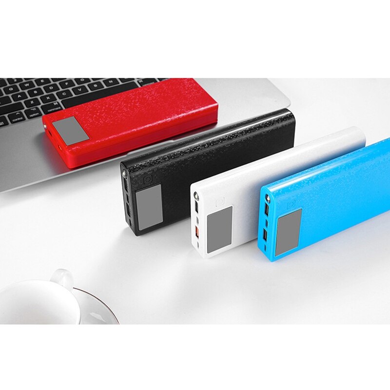 8X18650 Portable QC3.0 18W batterie batterie externe boîtier boîtier LCD affichage Type C USB QC3.0 Port rapide chargeur boîte coque