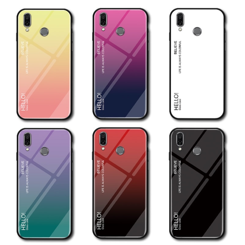 Boîtier en verre trempé dégradé pour Xiaomi Redmi Note 7 5 6 Pro Pocophone F1 Mi8 Mi A2 Lite 6X 5X A1 Mi9 SE couvercle de protection Fundas