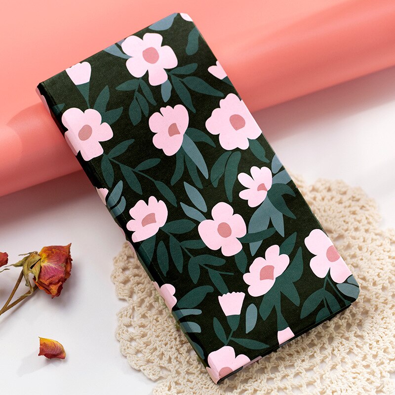 "Young Flowers" Hard Cover Diary Monthly Weekly Planner Agenda Scheduler Beautiful Journal Pocket Memo