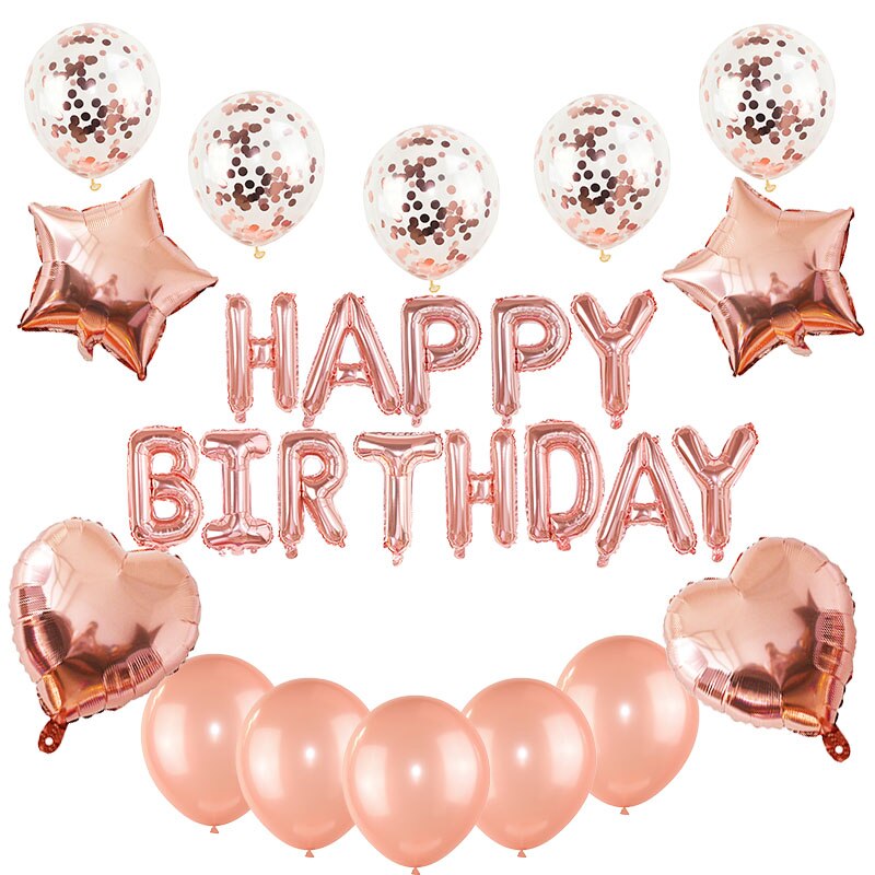 Happy Birthday Balloon Set Balloons Garland Hanging Banner Bunting for Kids Birthday Baby Shower Anniversary Party Decoration