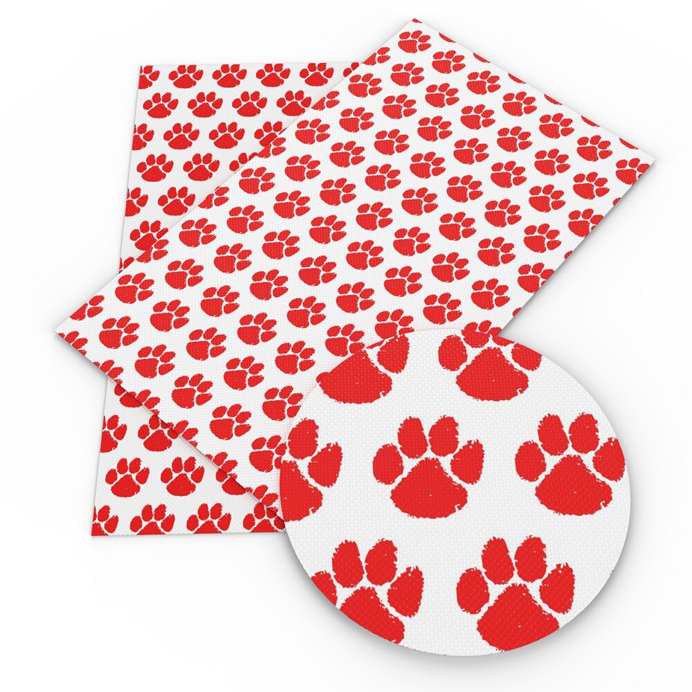 Animal Dog Foot Print Faux Synthetic Leather Fabric For Bow-knot Bags Wallet Earring Phone Case Scrapbook DIY,1Yc17641: 1102731001